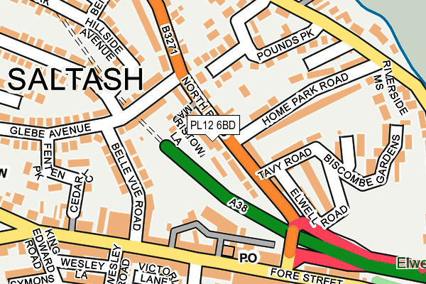 PL12 6BD map - OS OpenMap – Local (Ordnance Survey)