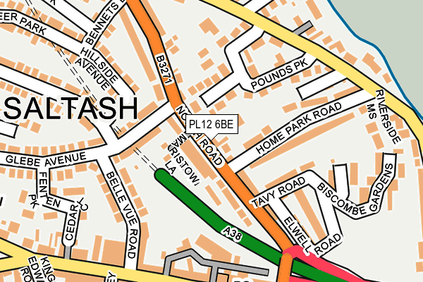 PL12 6BE map - OS OpenMap – Local (Ordnance Survey)