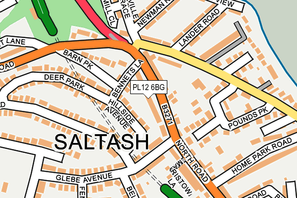 PL12 6BG map - OS OpenMap – Local (Ordnance Survey)