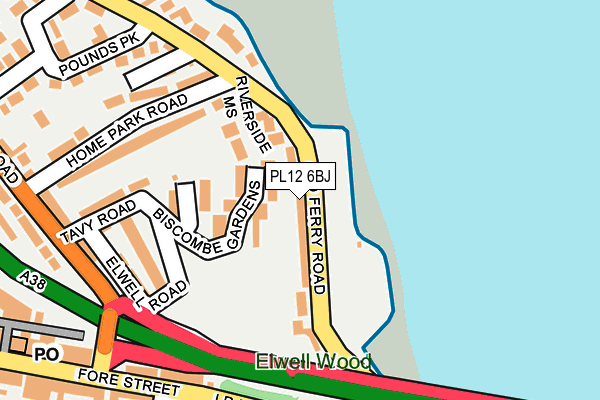 PL12 6BJ map - OS OpenMap – Local (Ordnance Survey)