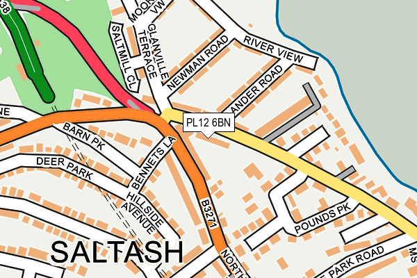 PL12 6BN map - OS OpenMap – Local (Ordnance Survey)