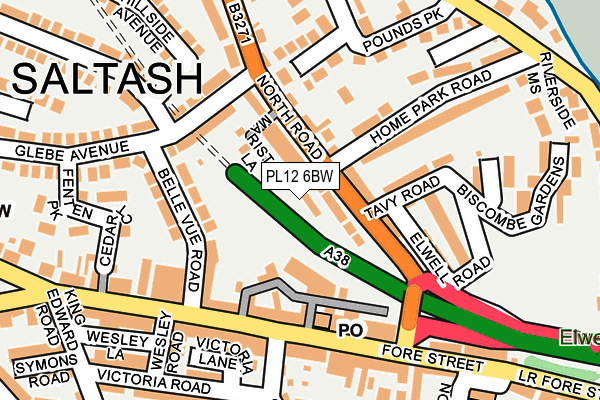 PL12 6BW map - OS OpenMap – Local (Ordnance Survey)