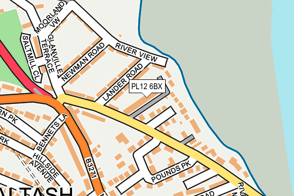 PL12 6BX map - OS OpenMap – Local (Ordnance Survey)