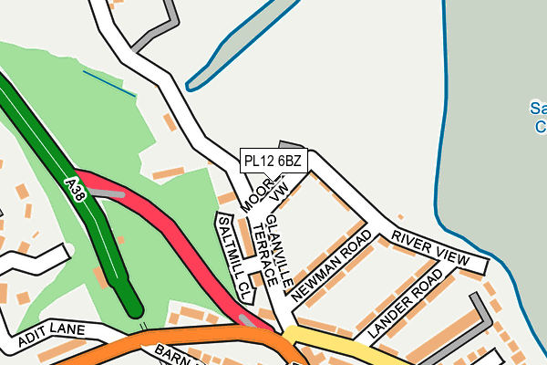 PL12 6BZ map - OS OpenMap – Local (Ordnance Survey)