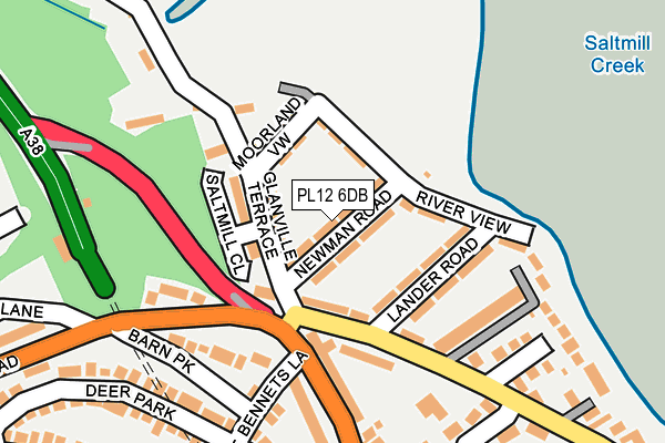 PL12 6DB map - OS OpenMap – Local (Ordnance Survey)