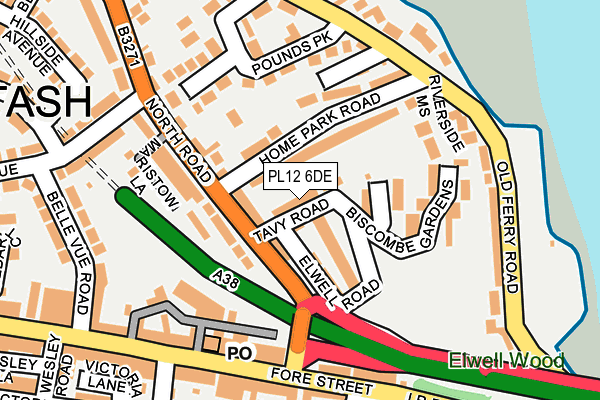 PL12 6DE map - OS OpenMap – Local (Ordnance Survey)