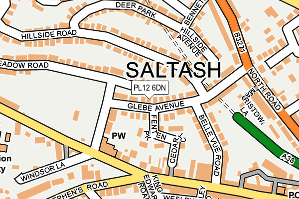 PL12 6DN map - OS OpenMap – Local (Ordnance Survey)