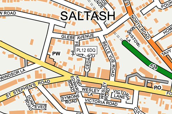PL12 6DQ map - OS OpenMap – Local (Ordnance Survey)