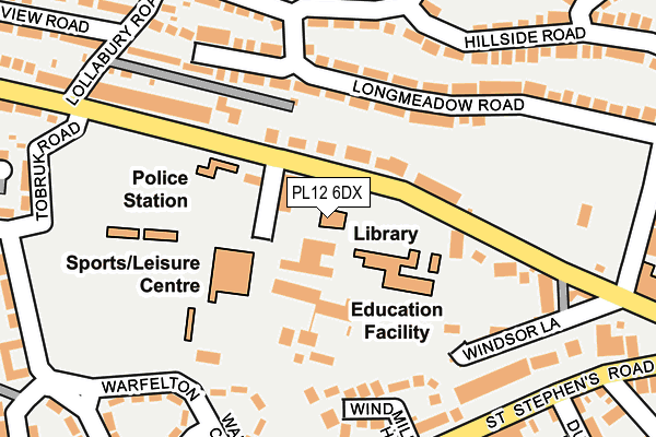PL12 6DX map - OS OpenMap – Local (Ordnance Survey)