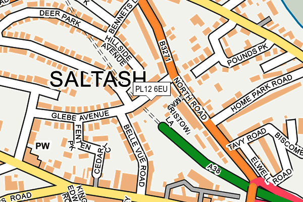 PL12 6EU map - OS OpenMap – Local (Ordnance Survey)