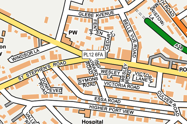 PL12 6FA map - OS OpenMap – Local (Ordnance Survey)