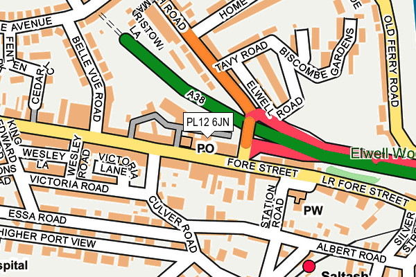 PL12 6JN map - OS OpenMap – Local (Ordnance Survey)