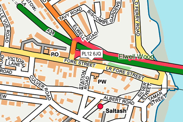 PL12 6JQ map - OS OpenMap – Local (Ordnance Survey)