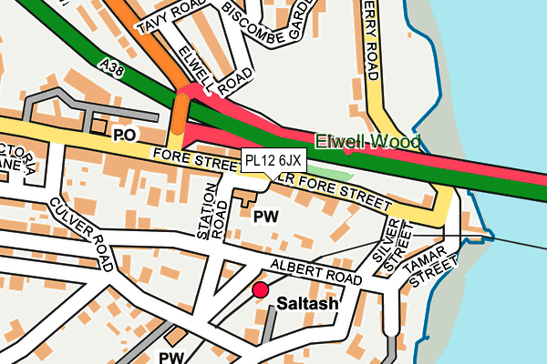 PL12 6JX map - OS OpenMap – Local (Ordnance Survey)