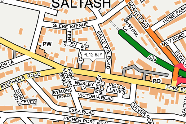 PL12 6JY map - OS OpenMap – Local (Ordnance Survey)