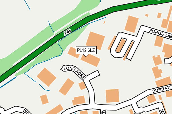 PL12 6LZ map - OS OpenMap – Local (Ordnance Survey)