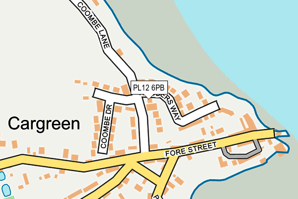 PL12 6PB map - OS OpenMap – Local (Ordnance Survey)