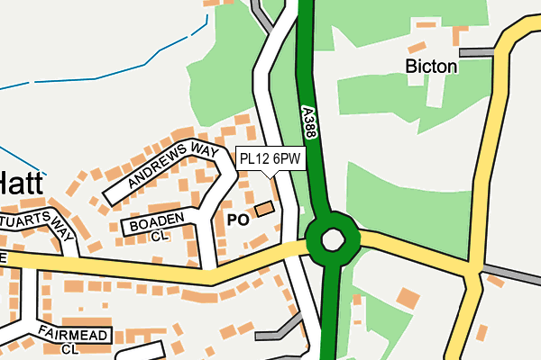 PL12 6PW map - OS OpenMap – Local (Ordnance Survey)
