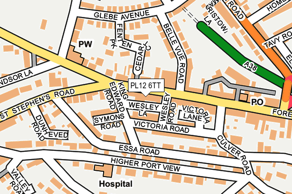 PL12 6TT map - OS OpenMap – Local (Ordnance Survey)