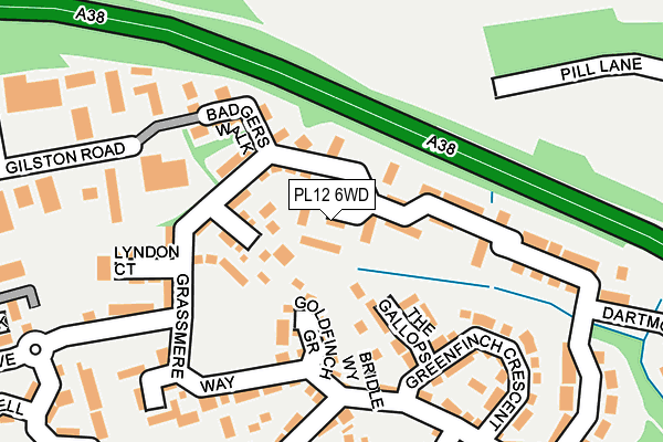 PL12 6WD map - OS OpenMap – Local (Ordnance Survey)