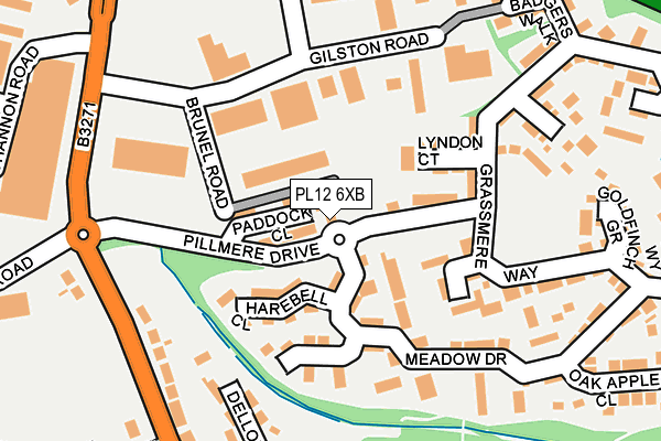 PL12 6XB map - OS OpenMap – Local (Ordnance Survey)