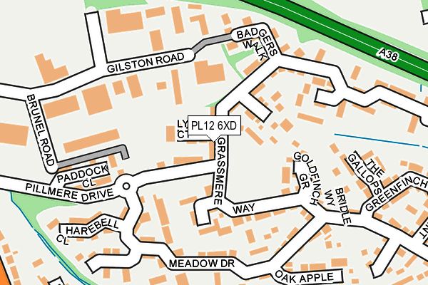 PL12 6XD map - OS OpenMap – Local (Ordnance Survey)