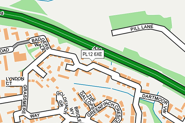 PL12 6XE map - OS OpenMap – Local (Ordnance Survey)