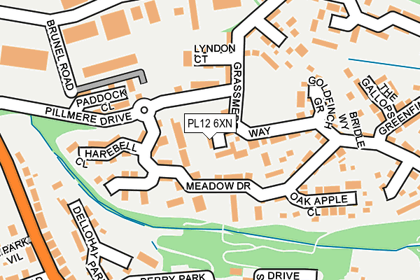 PL12 6XN map - OS OpenMap – Local (Ordnance Survey)