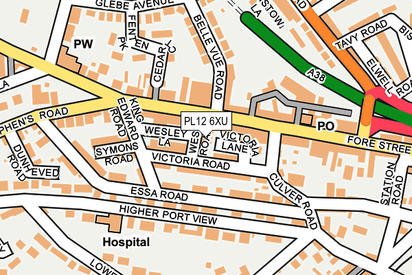 PL12 6XU map - OS OpenMap – Local (Ordnance Survey)