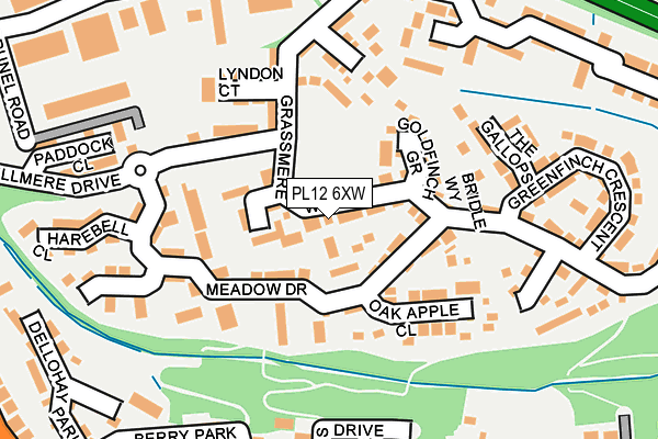 PL12 6XW map - OS OpenMap – Local (Ordnance Survey)