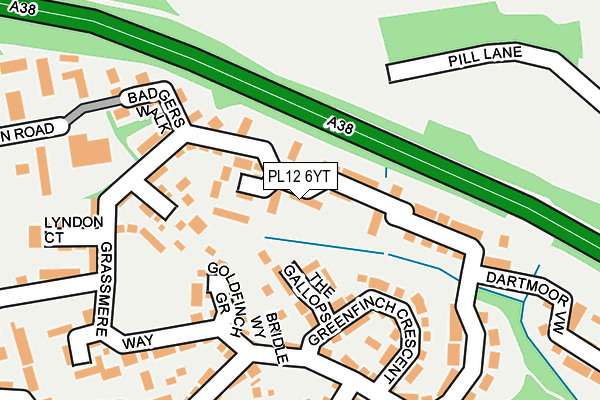 PL12 6YT map - OS OpenMap – Local (Ordnance Survey)