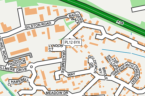 PL12 6YX map - OS OpenMap – Local (Ordnance Survey)