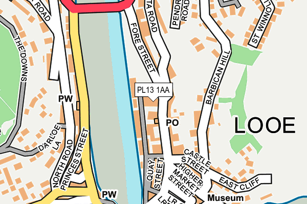 PL13 1AA map - OS OpenMap – Local (Ordnance Survey)