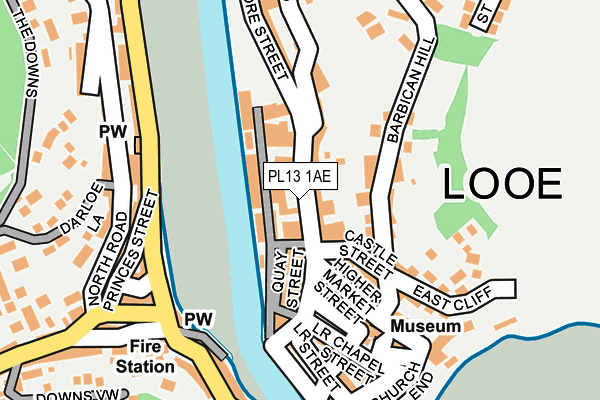 PL13 1AE map - OS OpenMap – Local (Ordnance Survey)