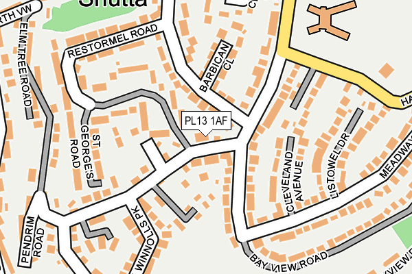 PL13 1AF map - OS OpenMap – Local (Ordnance Survey)