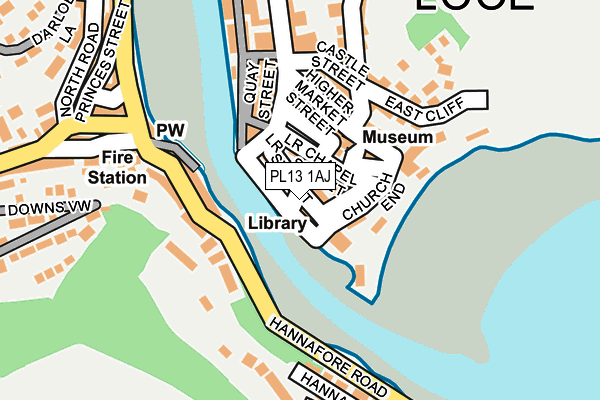 PL13 1AJ map - OS OpenMap – Local (Ordnance Survey)