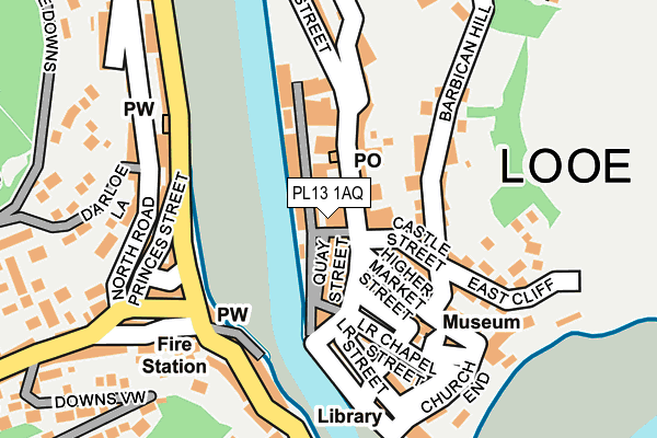 PL13 1AQ map - OS OpenMap – Local (Ordnance Survey)