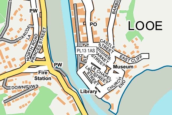 PL13 1AS map - OS OpenMap – Local (Ordnance Survey)