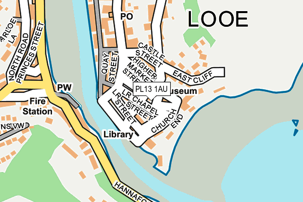 PL13 1AU map - OS OpenMap – Local (Ordnance Survey)