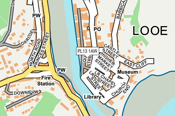 PL13 1AW map - OS OpenMap – Local (Ordnance Survey)