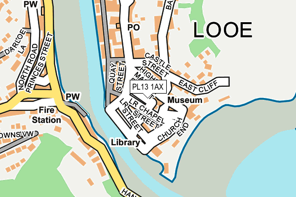 PL13 1AX map - OS OpenMap – Local (Ordnance Survey)