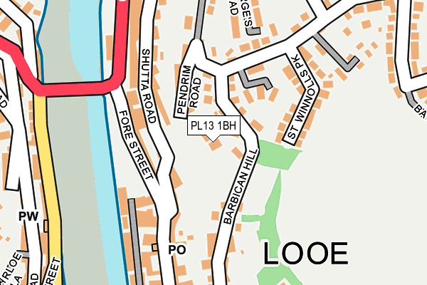 PL13 1BH map - OS OpenMap – Local (Ordnance Survey)