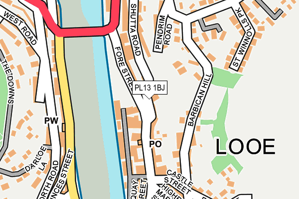 PL13 1BJ map - OS OpenMap – Local (Ordnance Survey)