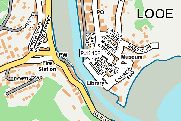 PL13 1DF map - OS OpenMap – Local (Ordnance Survey)