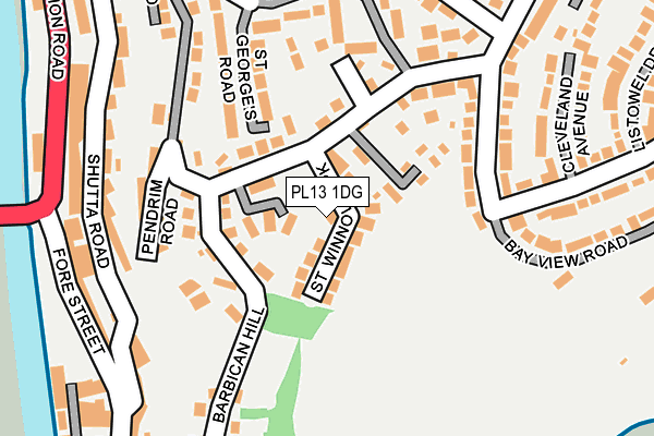 PL13 1DG map - OS OpenMap – Local (Ordnance Survey)