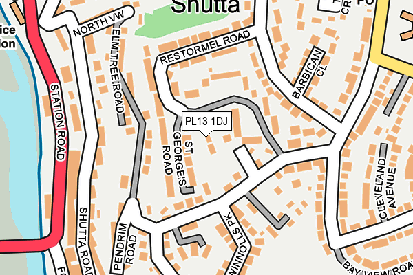 PL13 1DJ map - OS OpenMap – Local (Ordnance Survey)