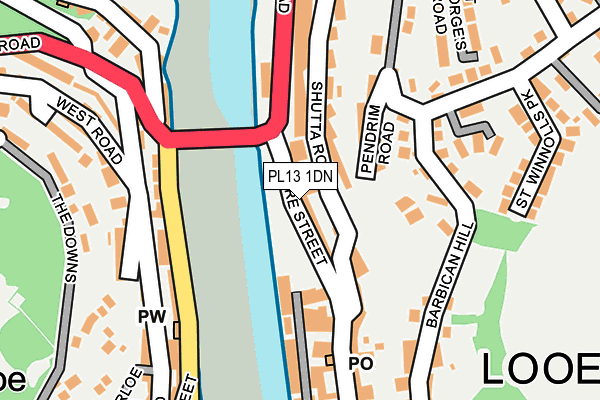 PL13 1DN map - OS OpenMap – Local (Ordnance Survey)