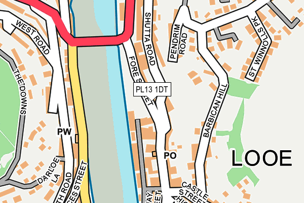 PL13 1DT map - OS OpenMap – Local (Ordnance Survey)