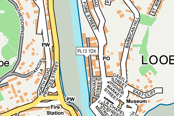 PL13 1DX map - OS OpenMap – Local (Ordnance Survey)