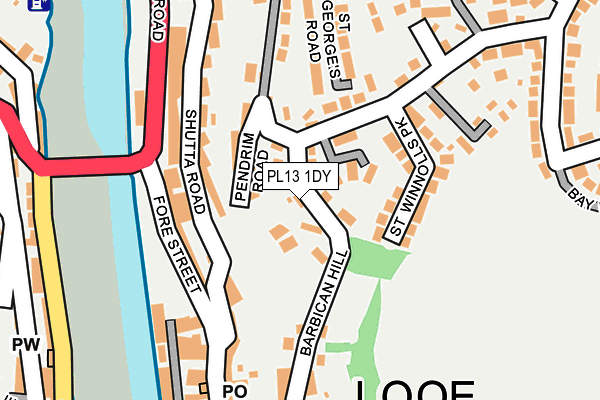 PL13 1DY map - OS OpenMap – Local (Ordnance Survey)